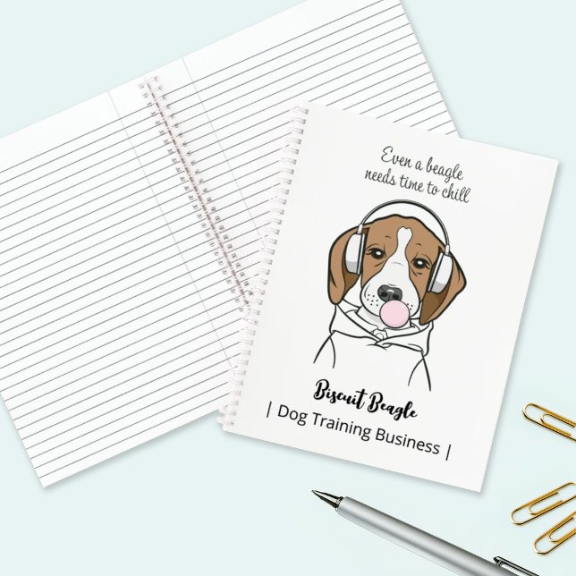 Chilling Beagle with Bubblegum Cute Funny Dog Notebook (Creator Uploaded)