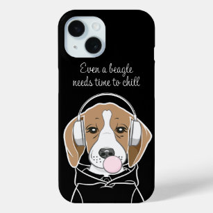 Chilling Dog with Bubblegum Cute Funny Beagle iPhone 15 Case