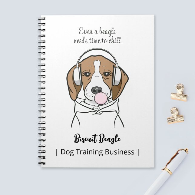 Chilling Dog with Bubblegum Cute Funny Beagle Notebook (Creator Uploaded)