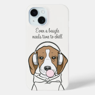 Chilling Dog with Bubblegum Funny Beagle iPhone 15 Case