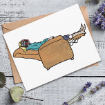 Chilling Funny Lockdown Book Reading Collage Art Postcard<br><div class="desc">Funny novelty art postcard ideal for making fun of those unfinished projects like 'Finish THAT book!' The truth is there's nothing more relaxing than a comfy chair and a good book. Disappear into a good book, reading is optional. Change the background colour and add your own text to create a...</div>