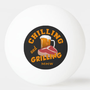 Chilling & Grilling custom monogram pingpong balls
