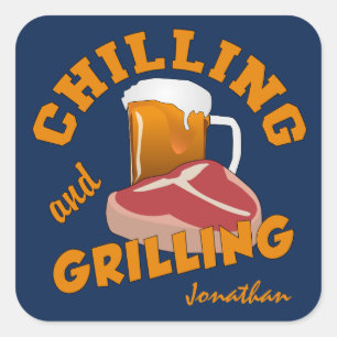 Chilling & Grilling custom name stickers