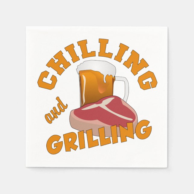 Chilling & Grilling paper napkins (Front)