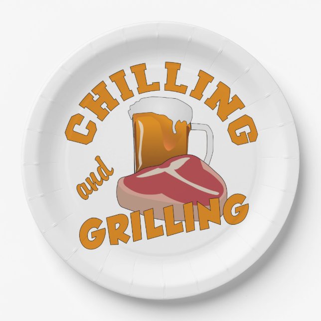 Chilling & Grilling paper plates (Front)