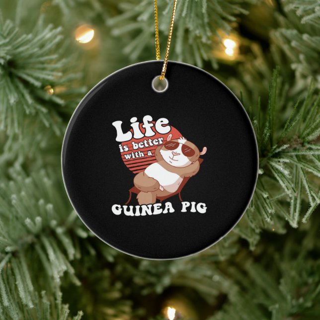 Chilling Guinea Pig Life Is Better With Guinea Pig Ceramic Ornament (Tree)