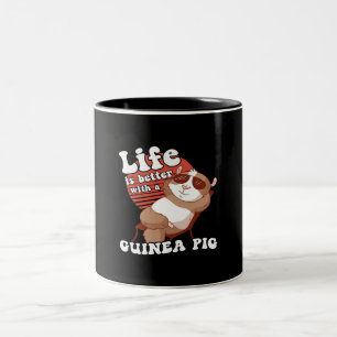 Chilling Guinea Pig Life Is Better With Guinea Pig Two-Tone Coffee Mug
