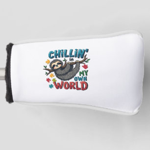 Chilling in My World Sloth Autism Awareness Golf Head Cover