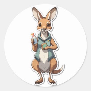 Chilling Kangaroo Sticker - Relaxed and Playful