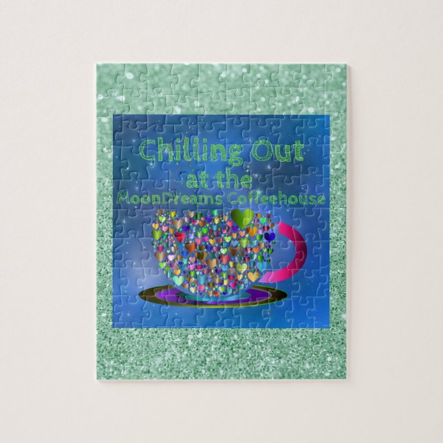 Chilling Out at the MoonDreams Coffeehouse Jigsaw Puzzle (Vertical)