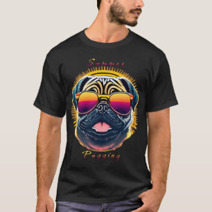 Chilling Pug on a Sunbed T-Shirt