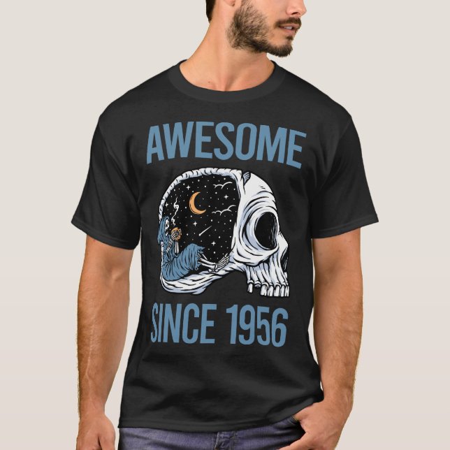 Chilling Skeleton - Awesome Since 1956 T-Shirt (Front)