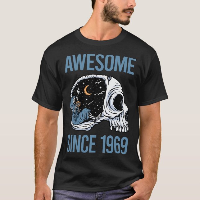 Chilling Skeleton - Awesome Since 1969 T-Shirt (Front)