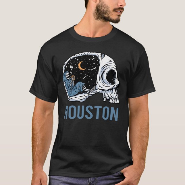 Chilling Skeleton - Houston T-Shirt (Front)