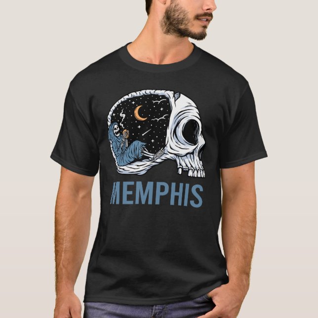 Chilling Skeleton - Memphis T-Shirt (Front)