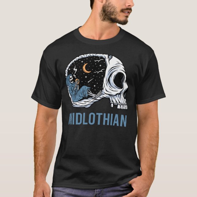 Chilling Skeleton Midlothian T-Shirt (Front)