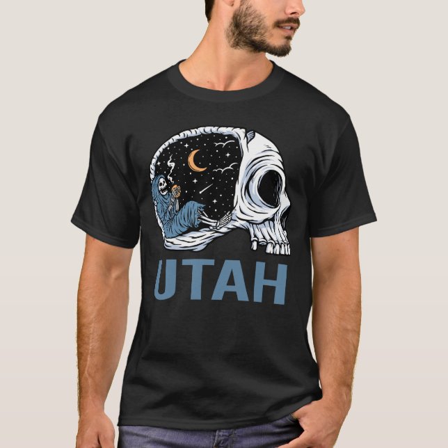 Chilling Skeleton - Utah T-Shirt (Front)