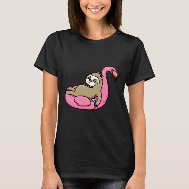 Chilling Sloth Black Background T-Shirt (Front)