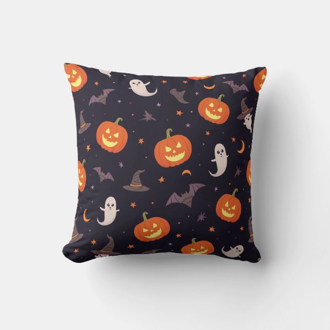 Chilling Whispers: Haunted Halloween Cushion (Front)