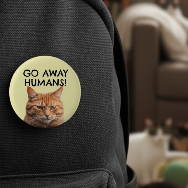 Chilling with the cat, no Humans 6 Cm Round Badge (Creator Uploaded)