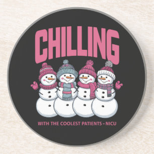Chilling With The Coolest Patients NICU Christmas  Coaster
