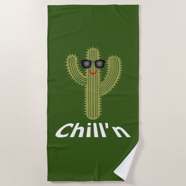 Chill'n Cactus Design - Beach Towel (Front)