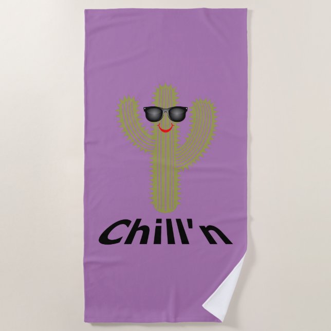 Chill'n Cactus Design - Beach Towel (Front)