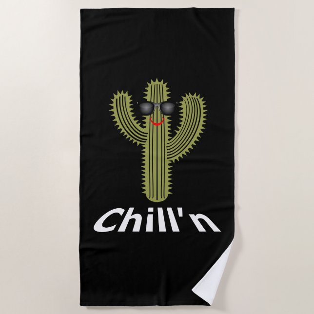 Chill'n Cactus Design - Beach Towel (Front)