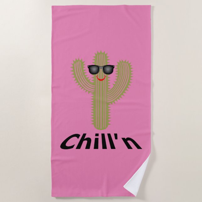 Chill'n Cactus Design - Beach Towel (Front)