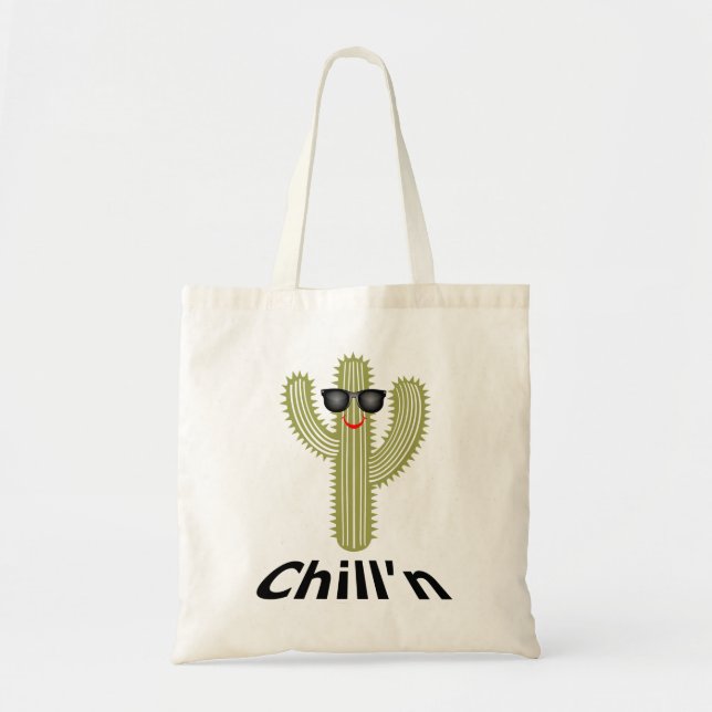 Chill'n Cactus Design - Budget Tote Bag (Front)