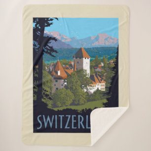 Chillon Castle   Switzerland Sherpa Blanket