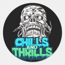 Chills & Thrills Skull Graphic Halloween stickers