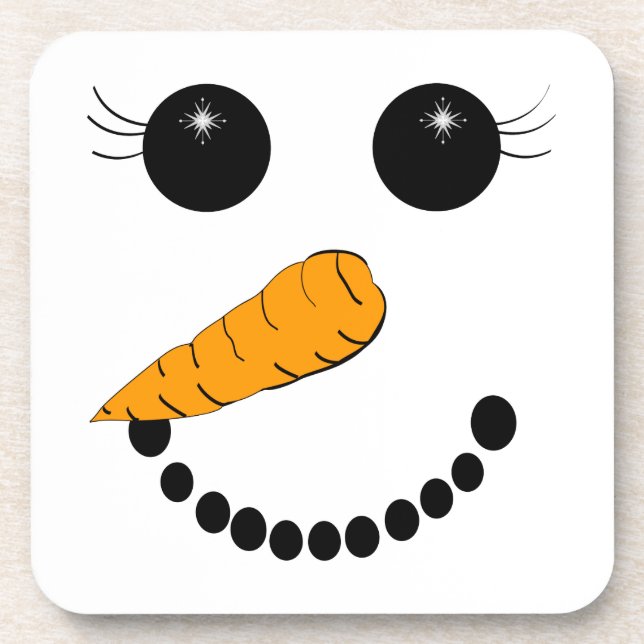Chilly Face Snowman Coasters (Front)