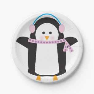 Chilly Penguin Paper Plate