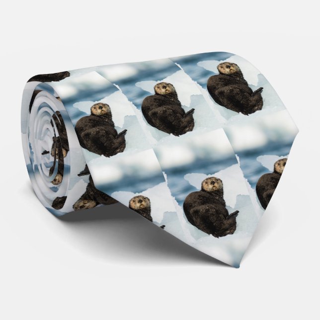 Chilly Sea Otter Tie (Rolled)