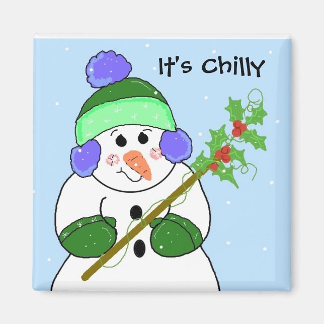 Chilly Snowman Magnet (Front)