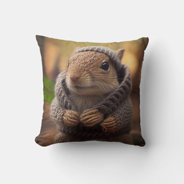 Chilly Squirrel Cushion (Front)