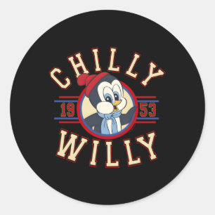 Chilly Willy 1953 Throwback Collegiate Classic Round Sticker