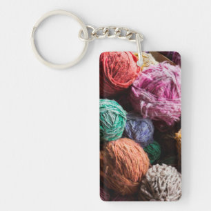Chiloe wool yarn dyed with natural dyes key ring