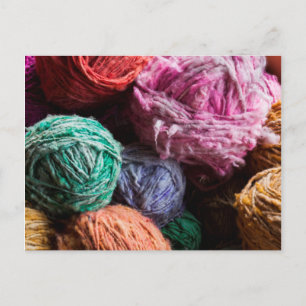 Chiloe wool yarn dyed with natural dyes postcard