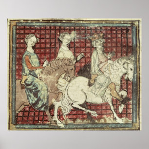 Chilperic I and Fredegonde on Horseback Poster