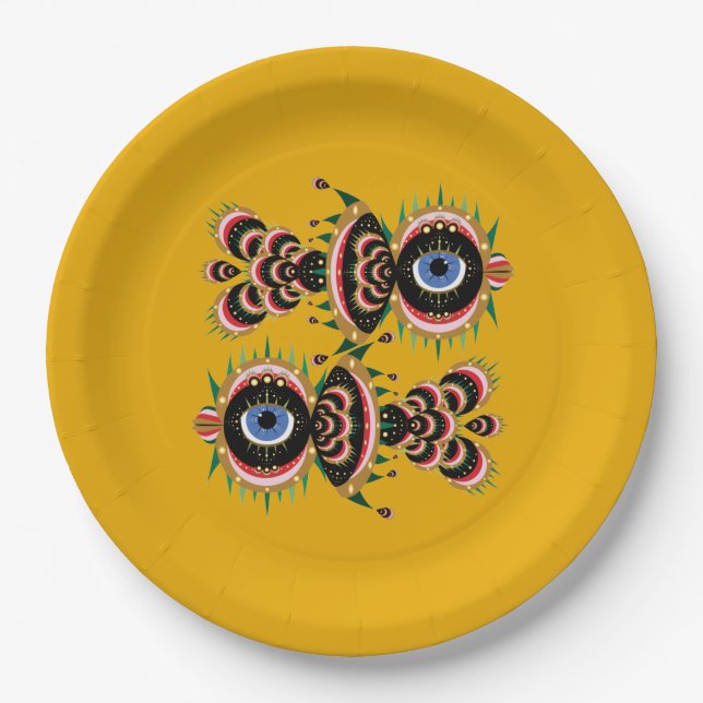 Chimera - Fish Bird 9" Paper Plates (Front)