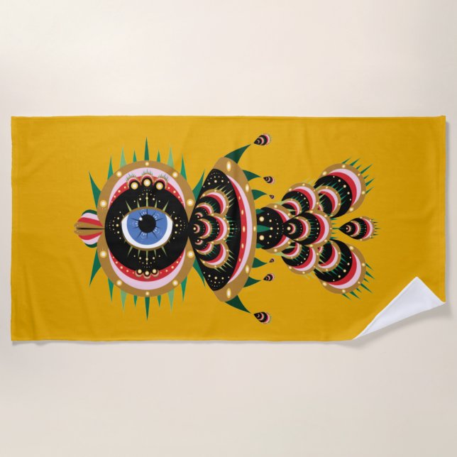 Chimera - Fish Bird Beach Towel (Front)