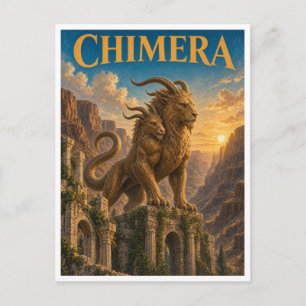 Chimera, Gothic Fantasy Monster Postcard