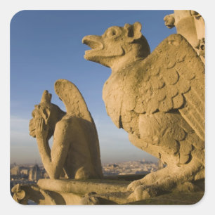 Chimera on facade of Notre Dame Cathedral, Square Sticker