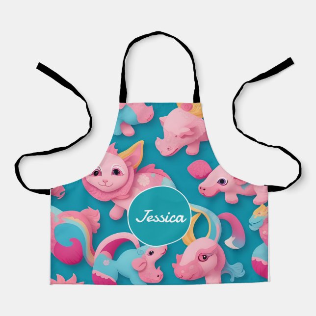Chimera Pastel Colourful Personalised Pattern Apron (Front)
