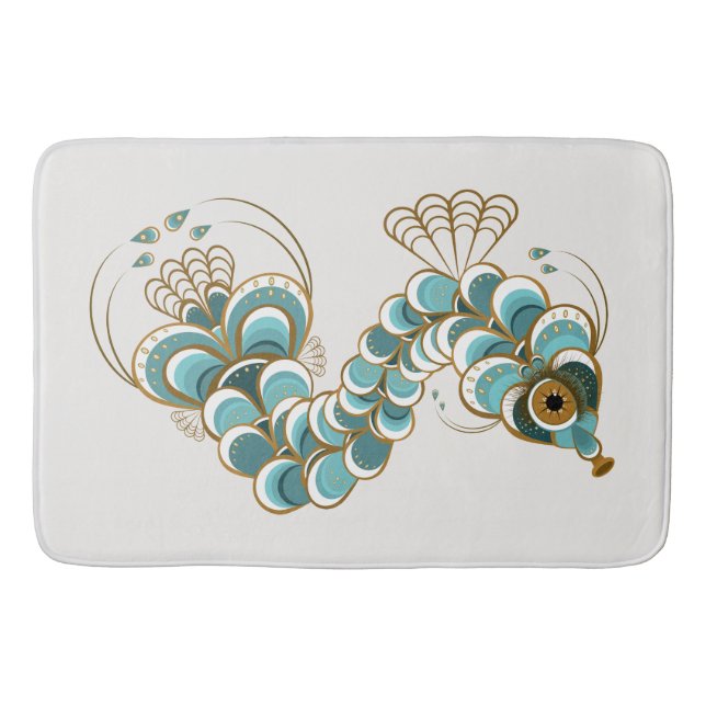 Chimera - Peacock Seahorse Bath Mat (Front)