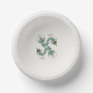 Chimera - Peacock Seahorse Paper Bowls Paper Plate
