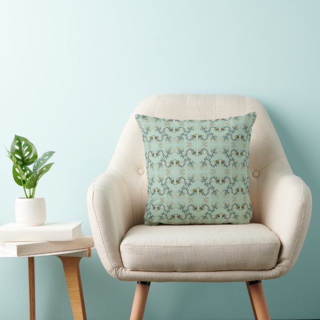 Chimera - Peacock Seahorse Throw Pillow (Chair)