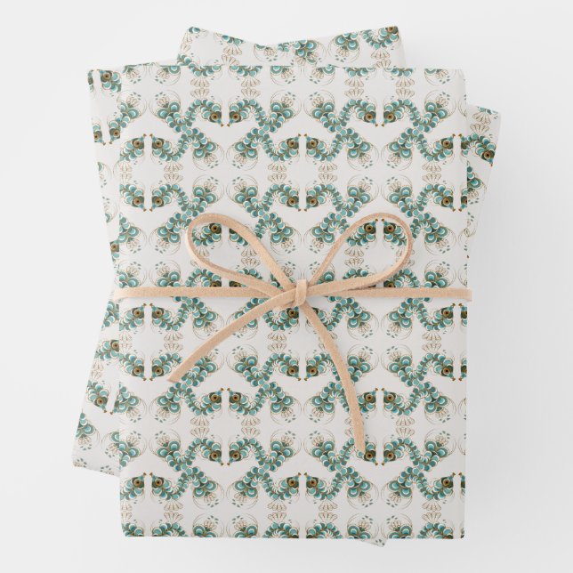 Chimera - Peacock Seahorse Wrapping Paper (In situ)